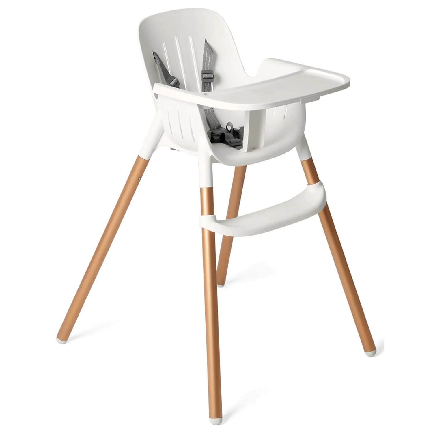 Peg Perego Poke High Chair - Modern and Easy to Clean - from 6 to 36 Months - Polar (White & Gold)