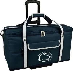 Penn State Licensed Travel Picnic Cooler with Wheels- 64 Can Capacity- Collapsible Leakproof Cooler- Designed & Quality Approved in The USA