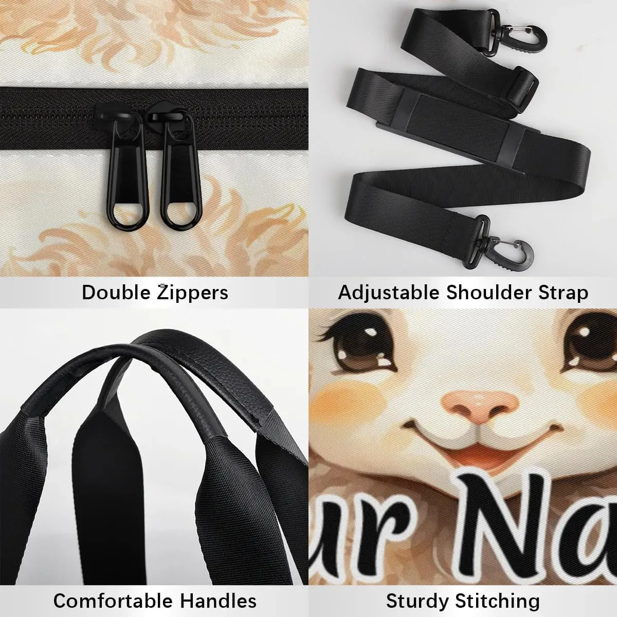Personalized Duffel Bag for Women, Custom Cute Alpaca Llama Gym Bag for Sports, Waterproof Dance Bag with Name, Lightweight Carryon Gym Bag, Alpaca Llama