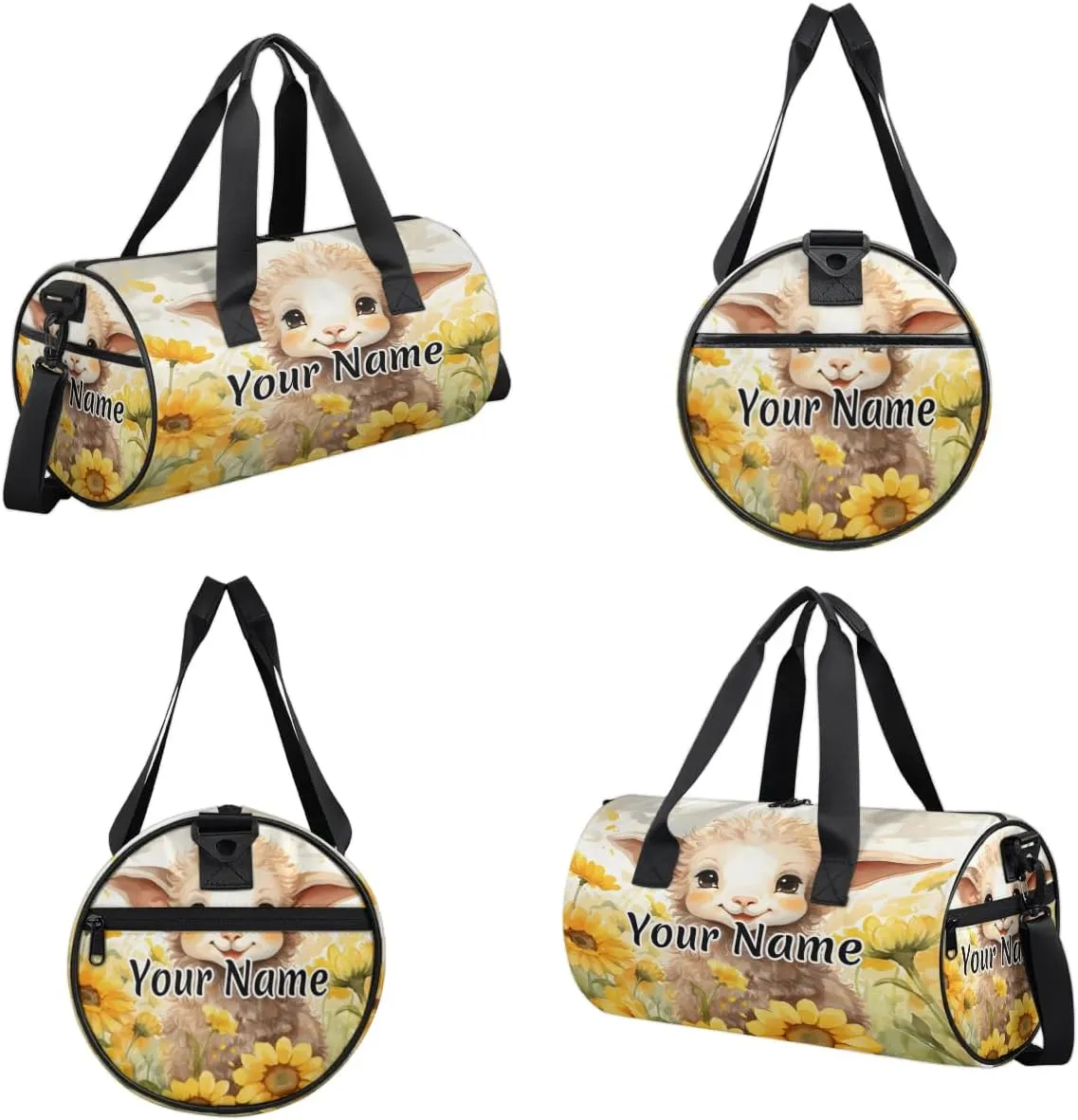 Personalized Duffel Bag for Women, Custom Cute Alpaca Llama Gym Bag for Sports, Waterproof Dance Bag with Name, Lightweight Carryon Gym Bag, Alpaca Llama
