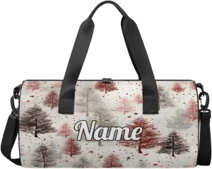 Personalized Sport Gym Bag Dance Duffle Ballet Bag Overnight Travel Sleepover Bags Swimming Hiking Camping, Vintage Xmas Winter