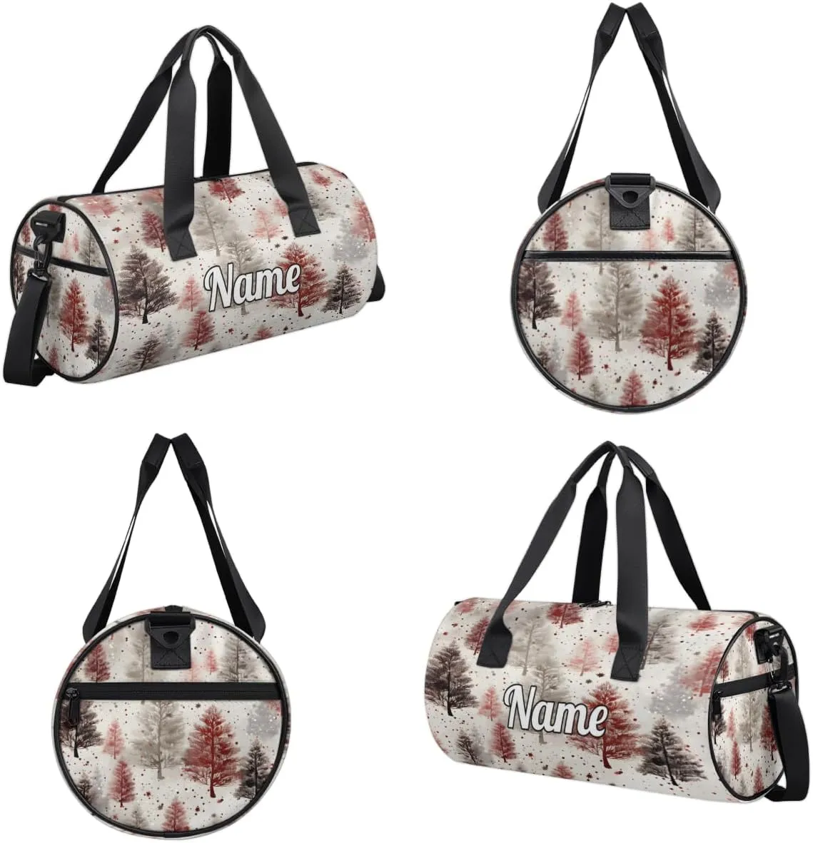 Personalized Sport Gym Bag Dance Duffle Ballet Bag Overnight Travel Sleepover Bags Swimming Hiking Camping, Vintage Xmas Winter