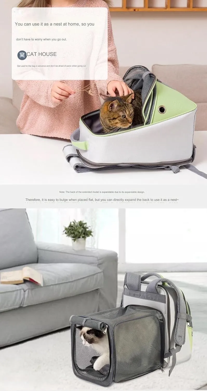 Pet Bubble Backpack, Expandable Pet Backpack, Airline Approved Pet Backpack for Small Dogs, Dog Travel Backpack, Cat Bag Backpack with Cat Toys for Travel, Hiking and Outdoor Use.(Gray-Black)