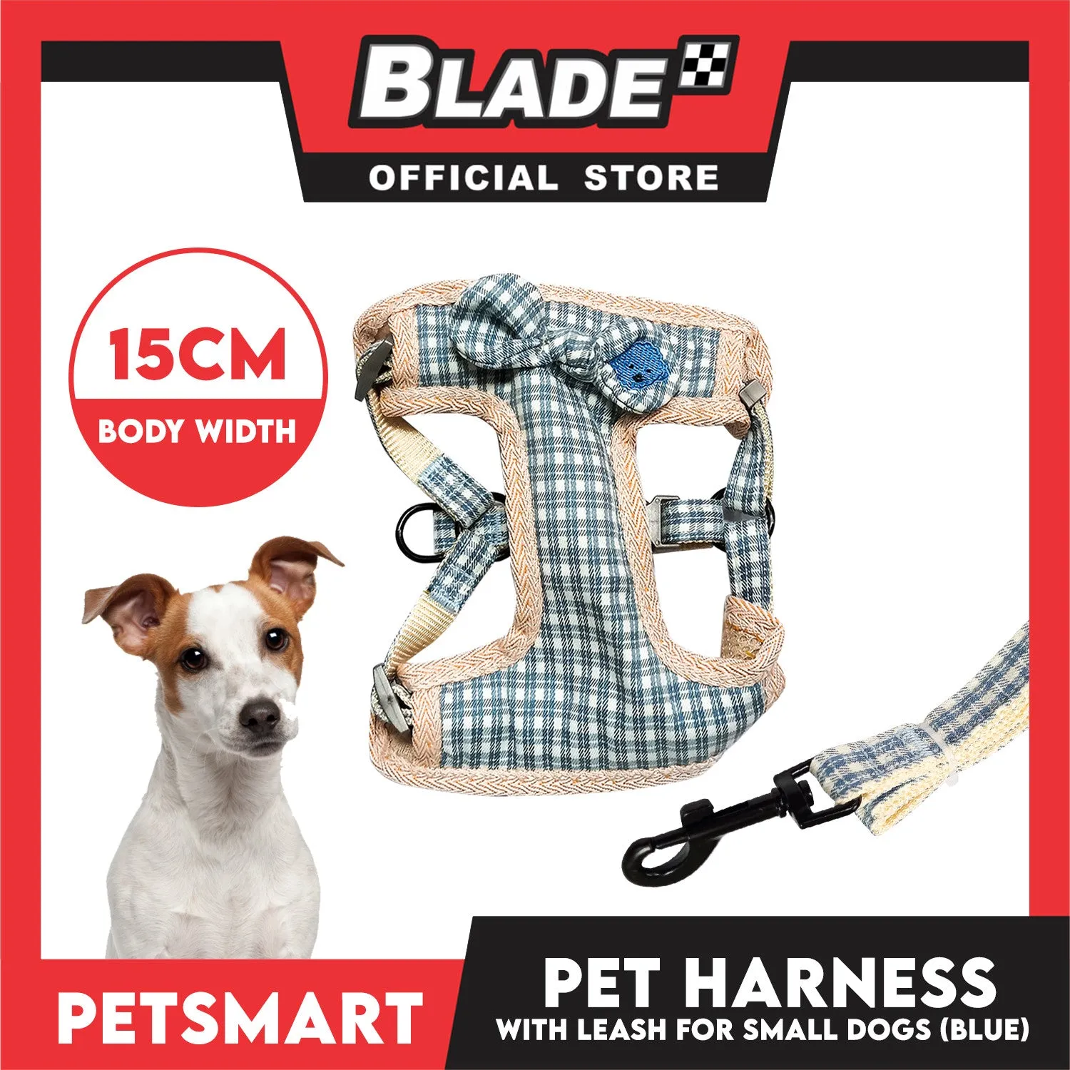 Pet Harness with Leash for Small Dogs (Blue) QYS2202