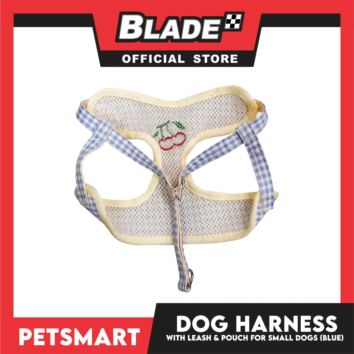 Pet Harness with Pouch and Leash for Small Dogs (Blue) QYS866