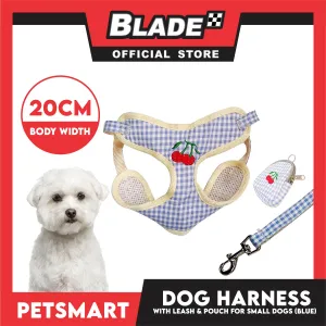 Pet Harness with Pouch and Leash for Small Dogs (Blue) QYS866