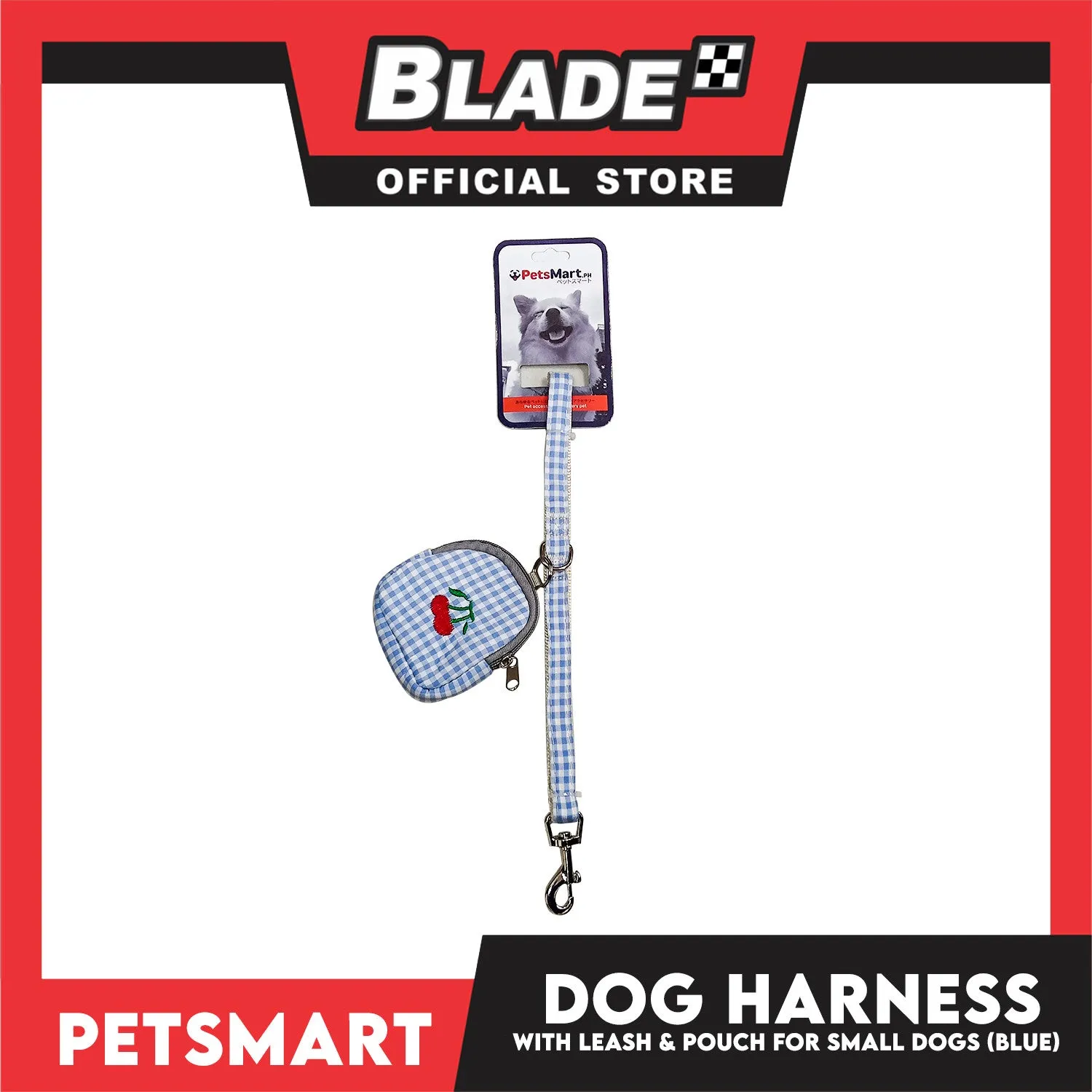 Pet Harness with Pouch and Leash for Small Dogs (Blue) QYS866