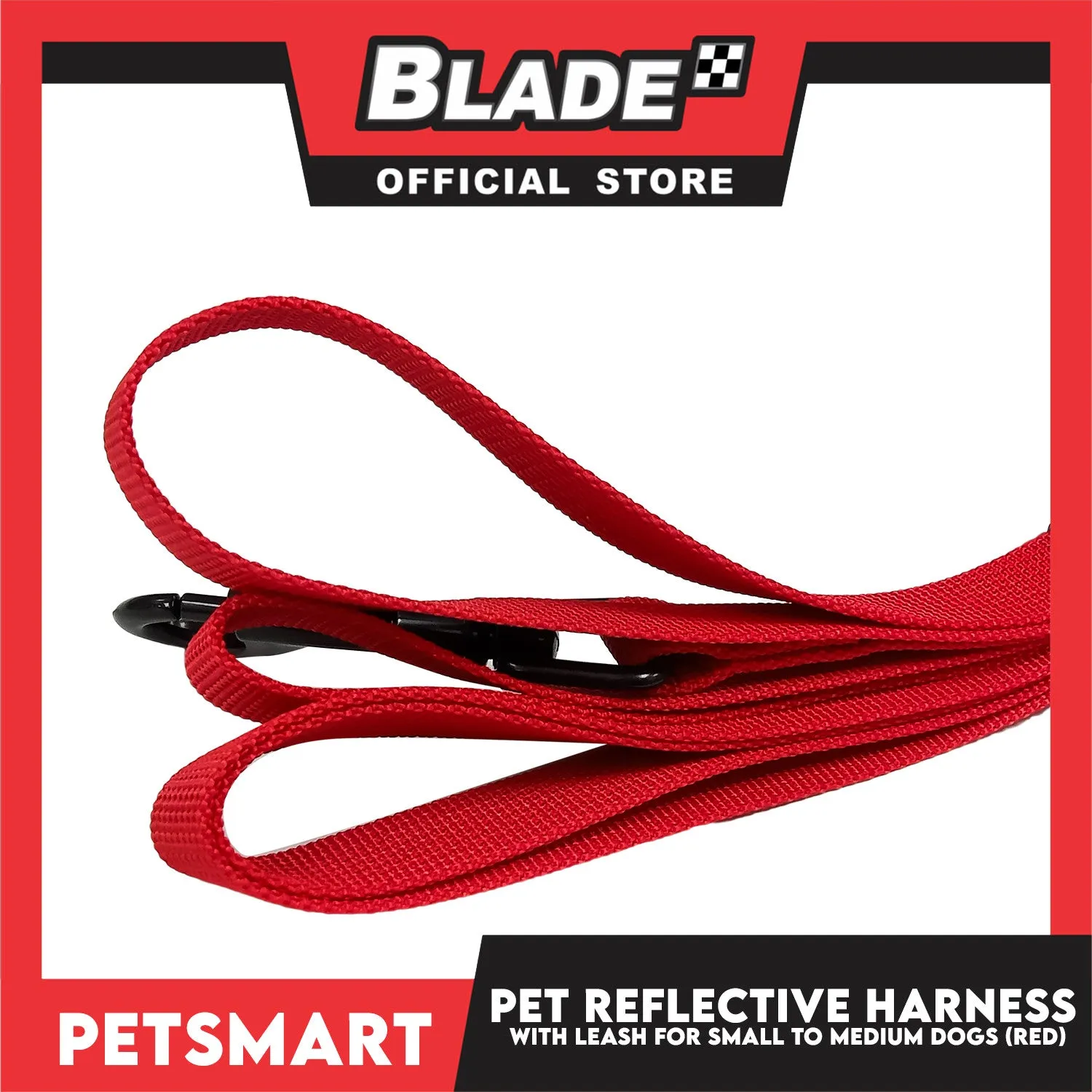 Pet Reflective Harness with Leash for Dogs Medium Size (Red)