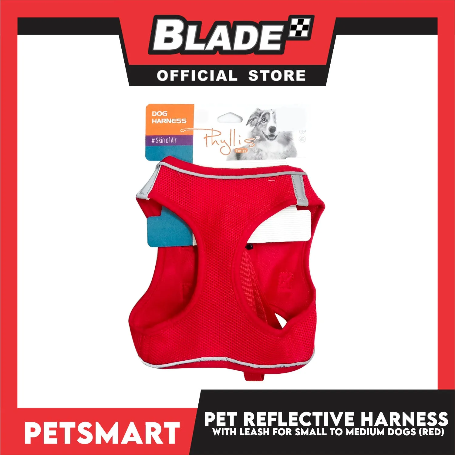 Pet Reflective Harness with Leash for Dogs Medium Size (Red)