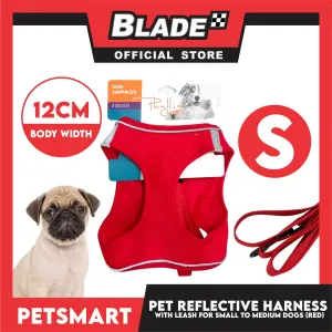 Pet Reflective Harness with Leash for Dogs Small Size (Red)