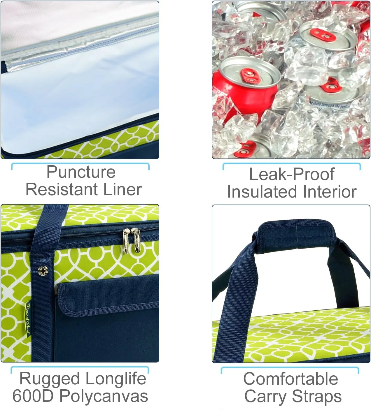 Picnic at Ascot 42 Can Capacity Semi Rigid Collapsible Leakproof Cooler- Designed & Quality Approved in the USA