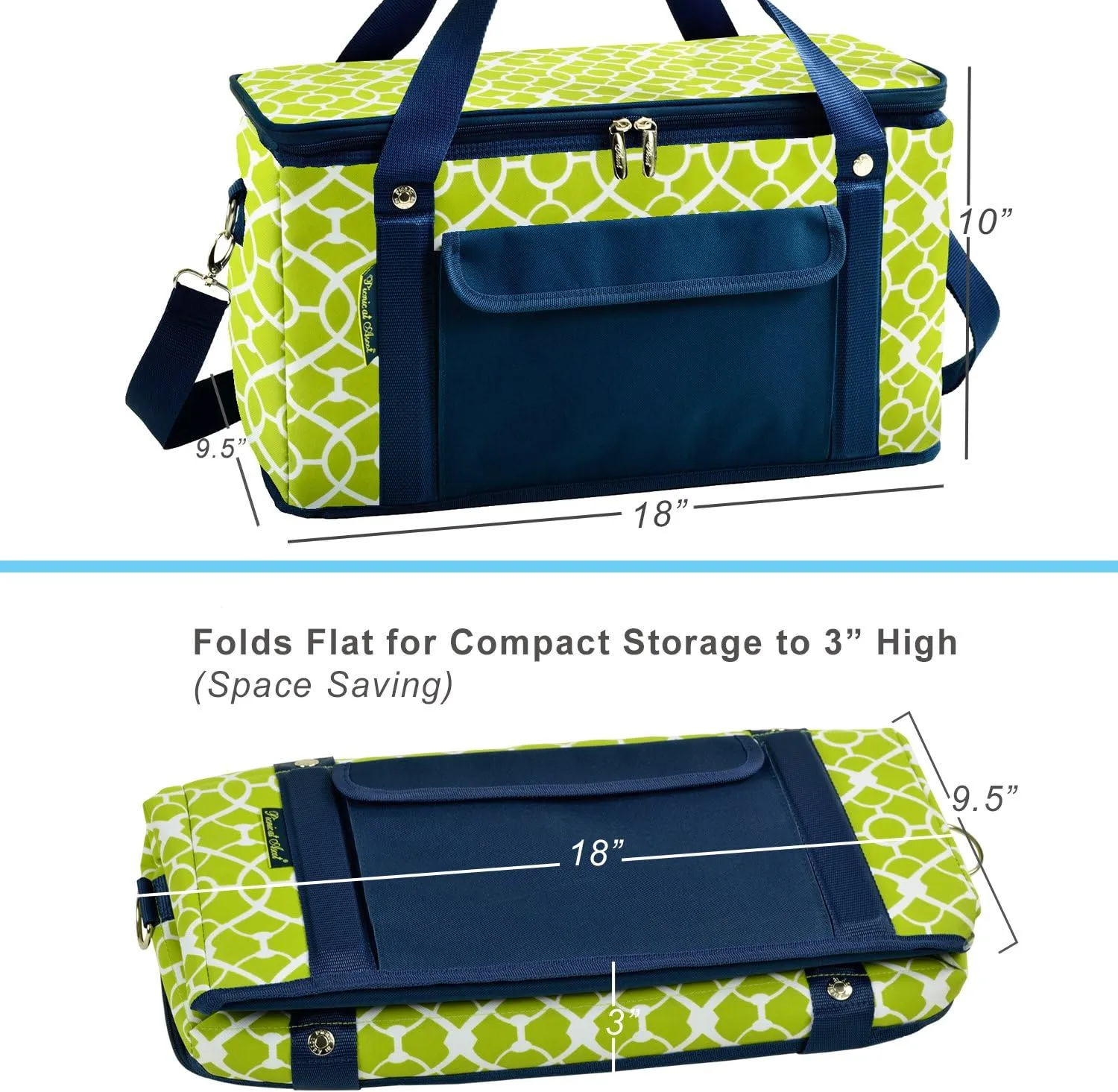 Picnic at Ascot 42 Can Capacity Semi Rigid Collapsible Leakproof Cooler- Designed & Quality Approved in the USA