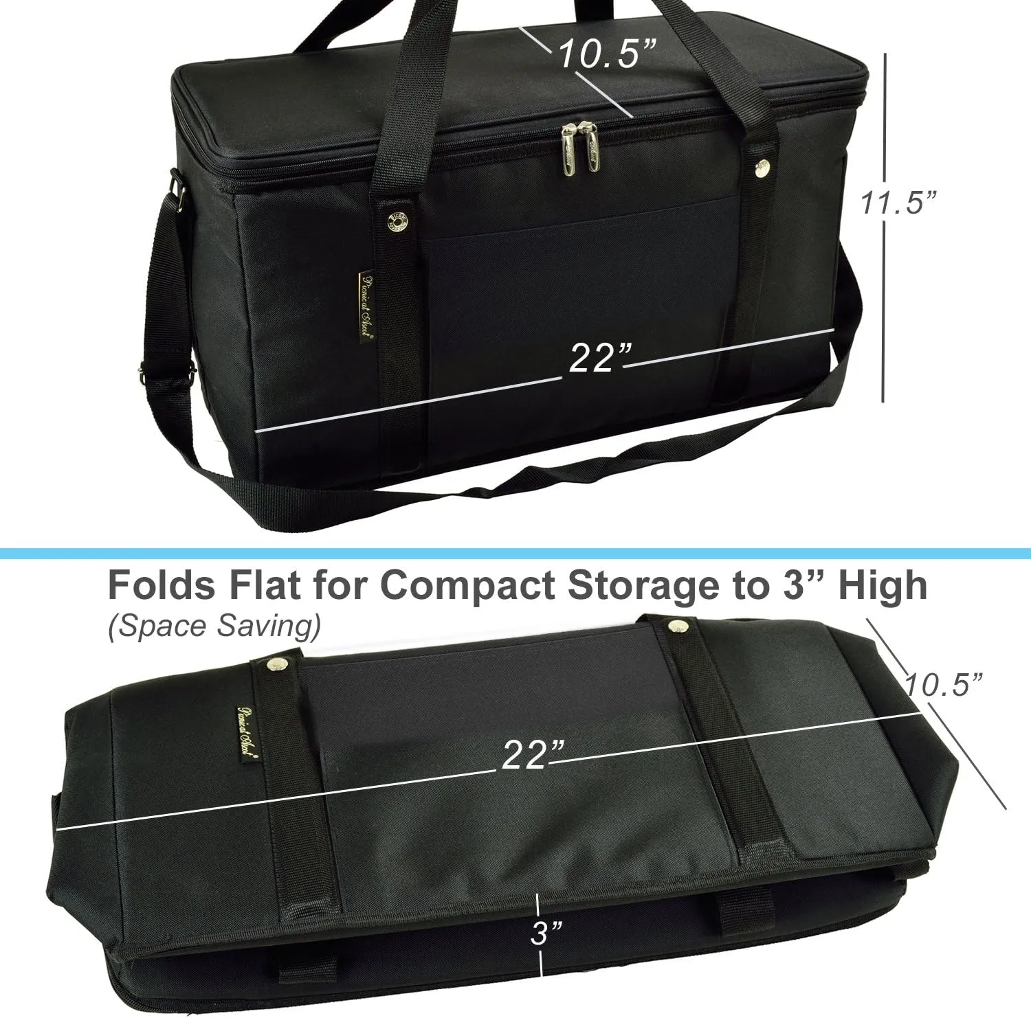 Picnic at Ascot 64 Can Capacity Semi Rigid Collapsible Leakproof Cooler- Designed & Quality Approved in the USA -2 Pack