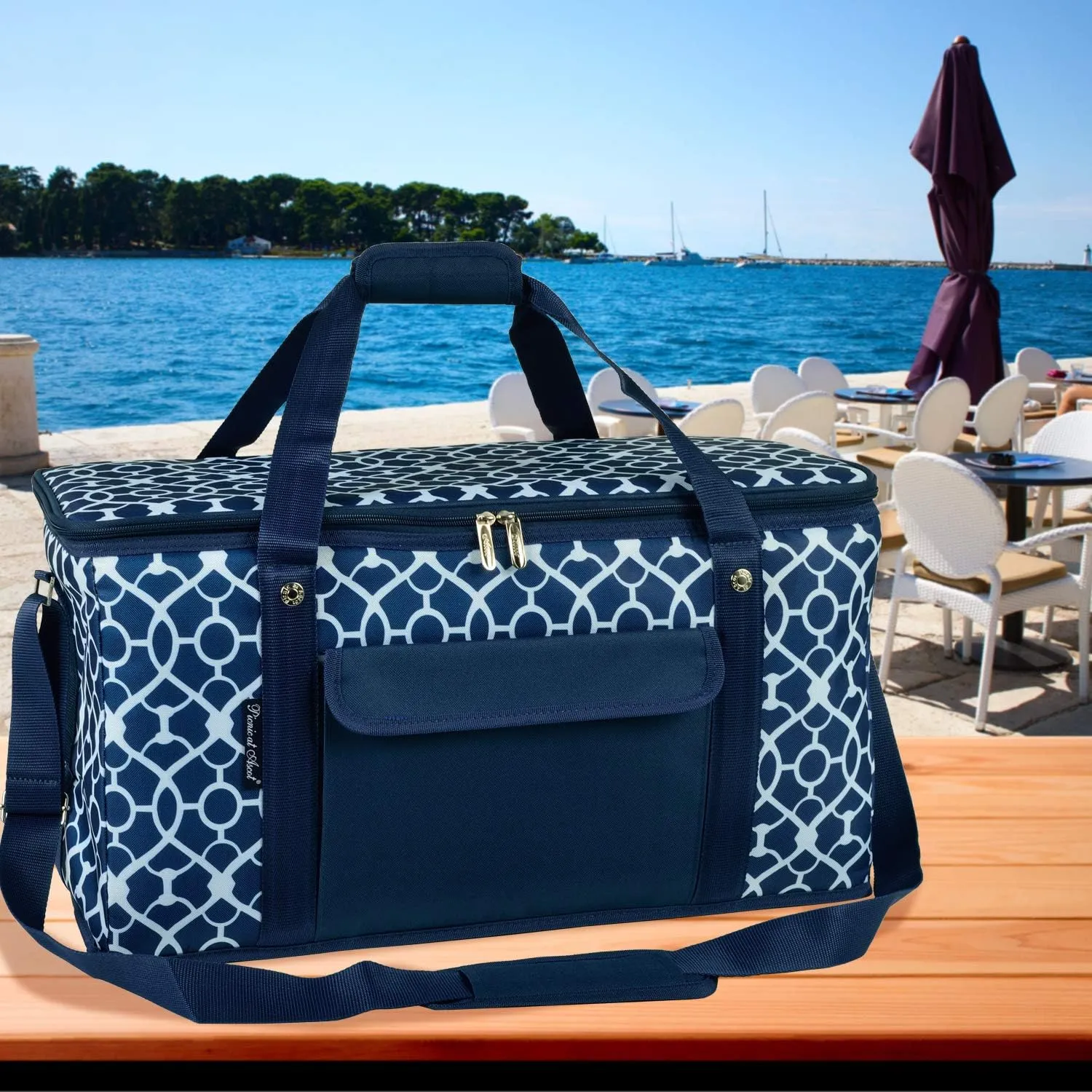 Picnic at Ascot Personalized Monogrammed Travel Cooler with Wheels- 64 Can Capacity- Collapsible Leakproof Cooler- Designed & Quality Approved in The USA