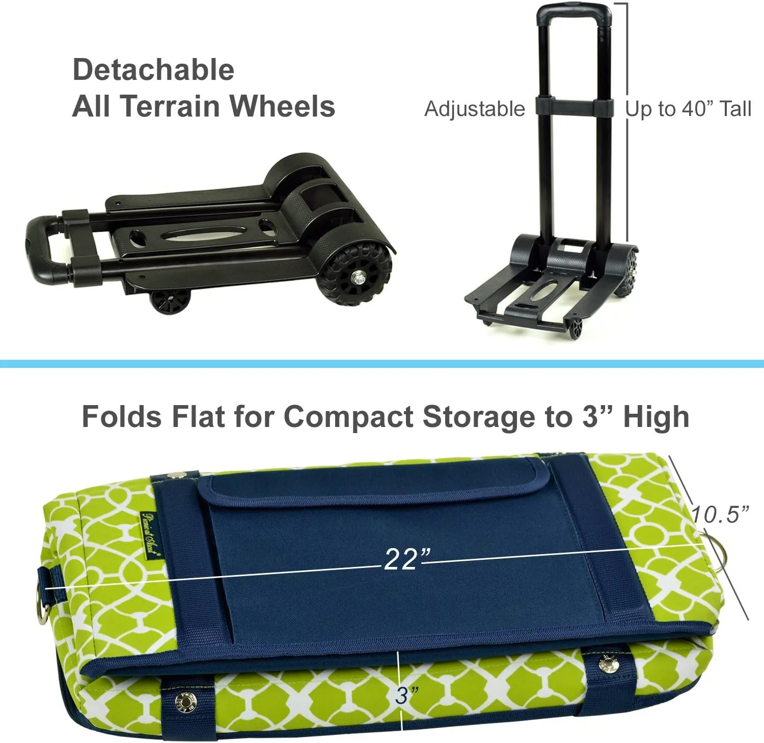 Picnic at Ascot Personalized Monogrammed Travel Cooler with Wheels- 64 Can Capacity- Collapsible Leakproof Cooler- Designed & Quality Approved in The USA