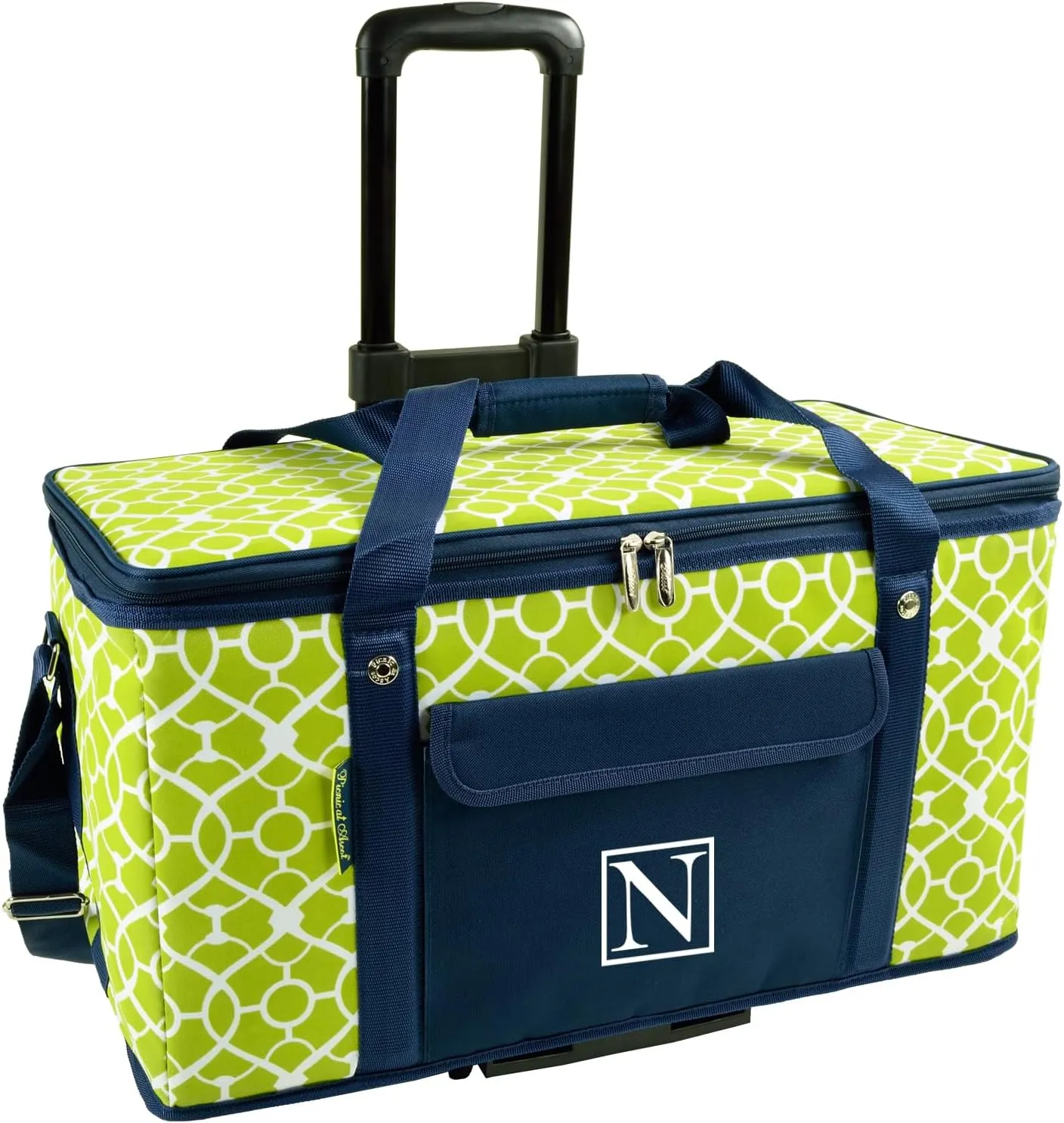 Picnic at Ascot Personalized Monogrammed Travel Cooler with Wheels- 64 Can Capacity- Collapsible Leakproof Cooler- Designed & Quality Approved in The USA