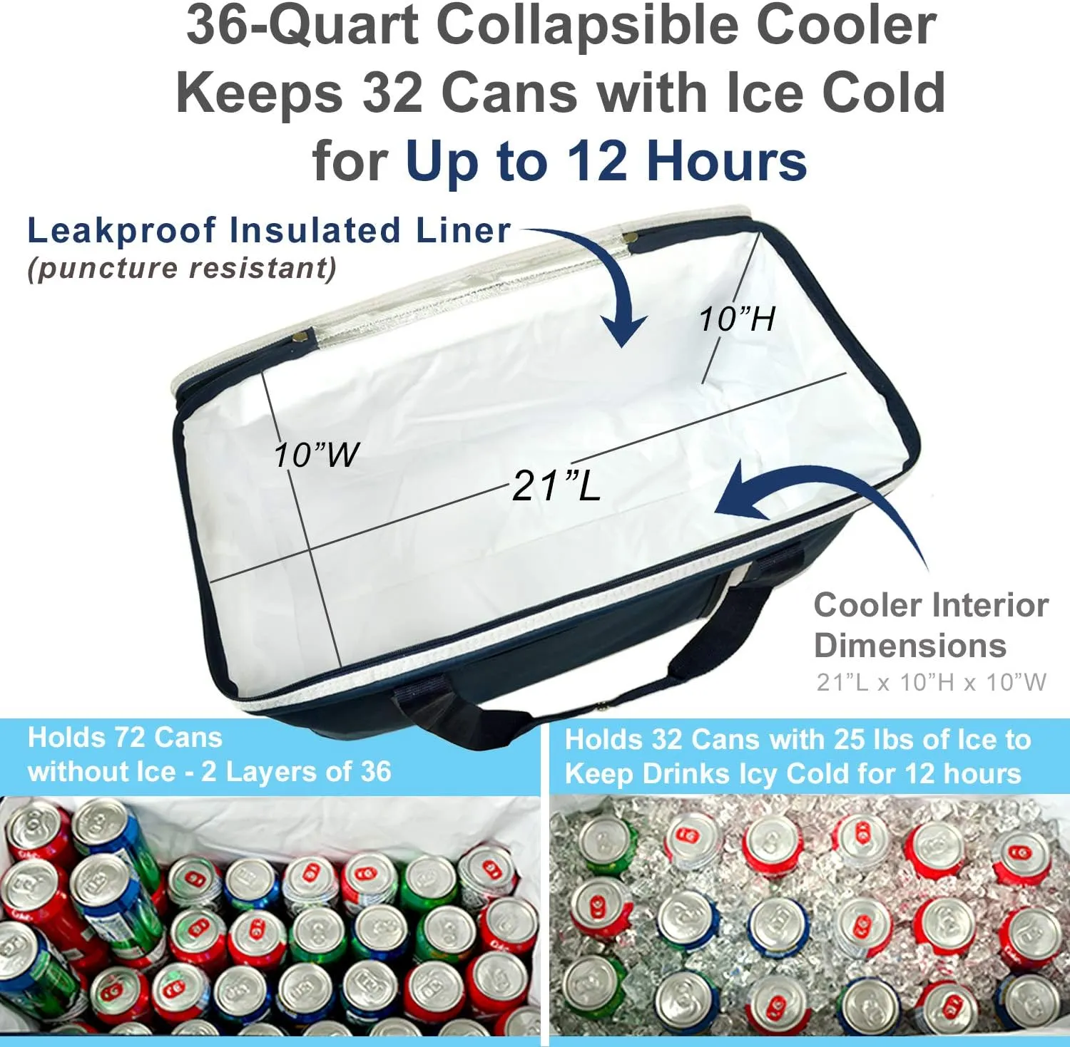 Picnic at Ascot Personalized Monogrammed Travel Cooler with Wheels- 64 Can Capacity- Collapsible Leakproof Cooler- Designed & Quality Approved in The USA