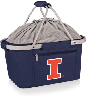 PICNIC TIME NCAA Illinois Fighting Illini Metro Shopping Basket - Insulated Picnic Basket - Collapsible Market Basket - Utility Tote Cooler Bag