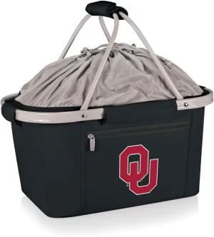 PICNIC TIME NCAA Oklahoma Sooners Metro Shopping Basket - Insulated Picnic Basket - Collapsible Market Basket - Utility Tote Cooler Bag