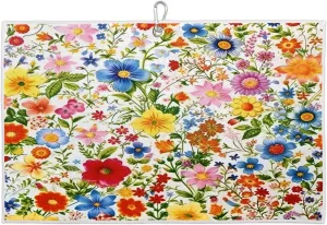 Plants Flowers Golf Towel with Heavy Duty Carabiner Clip Quick Dry Ultra Absorbent Club Ball Cleaning Towel Golf Accessories for Men Women
