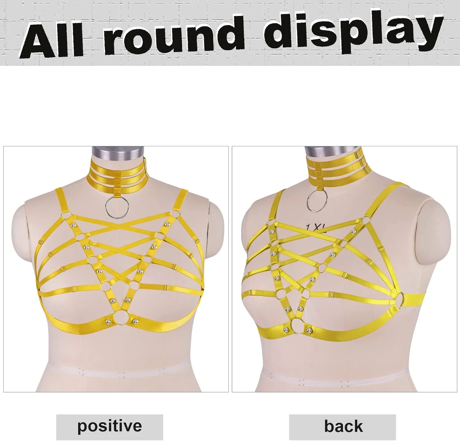 Plus Size Women's Waist Harness Belt Body Full Cage Strappy Bra Lingerie Gothic Tops Hollow Out Halloween Rave Clothing