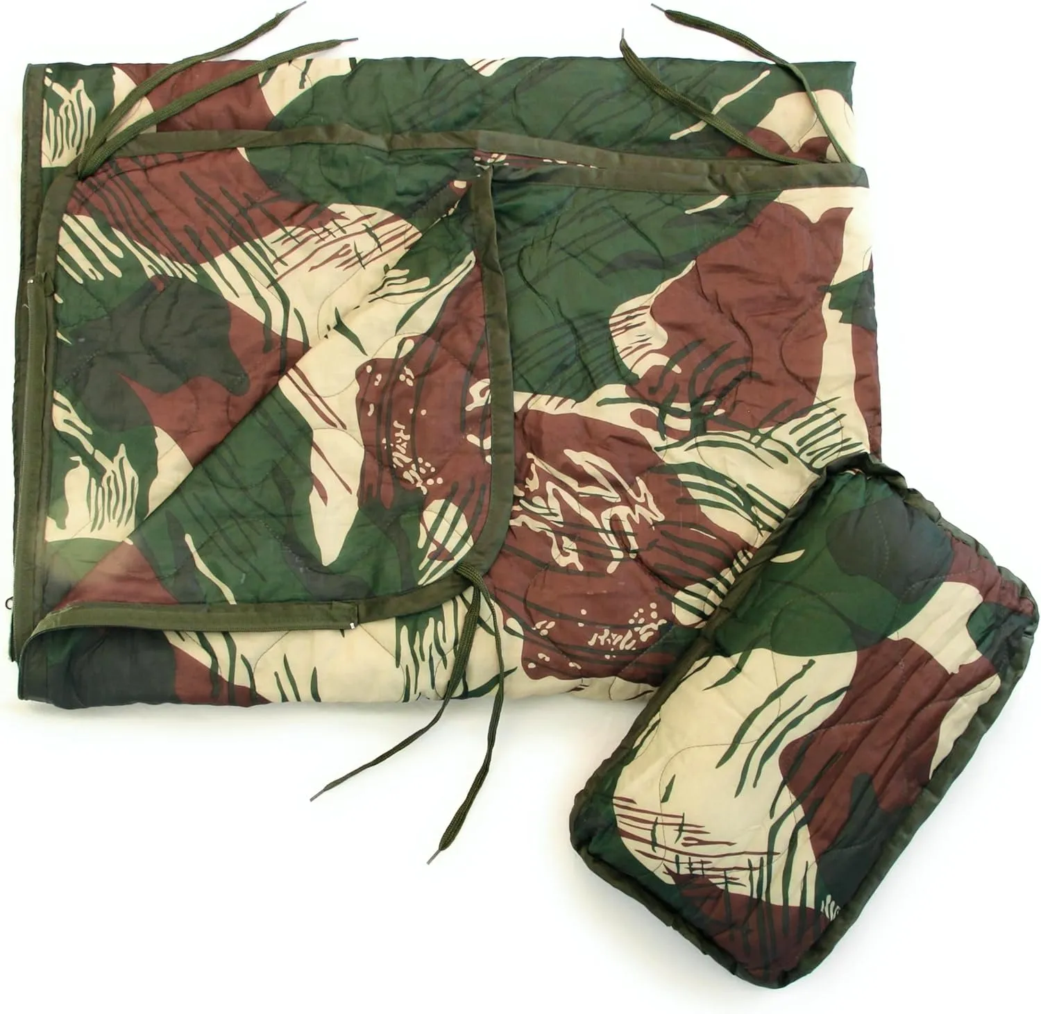 Poncho Liner Woobie with Zipper and Zippered Head Port, 3-Sided Zipper, Pillow and Stuff Sack Included