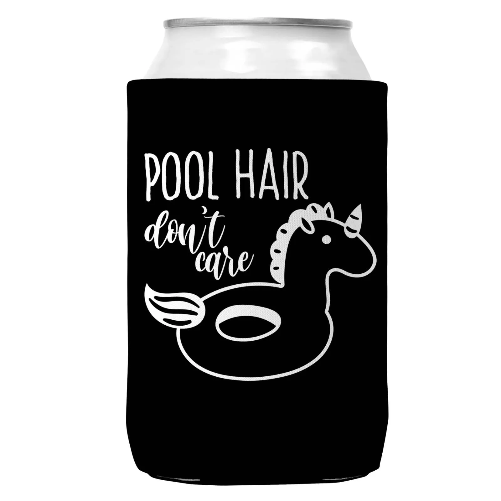 Pool Hair Don't Care Can Coozie Cooler for 12oz Cans