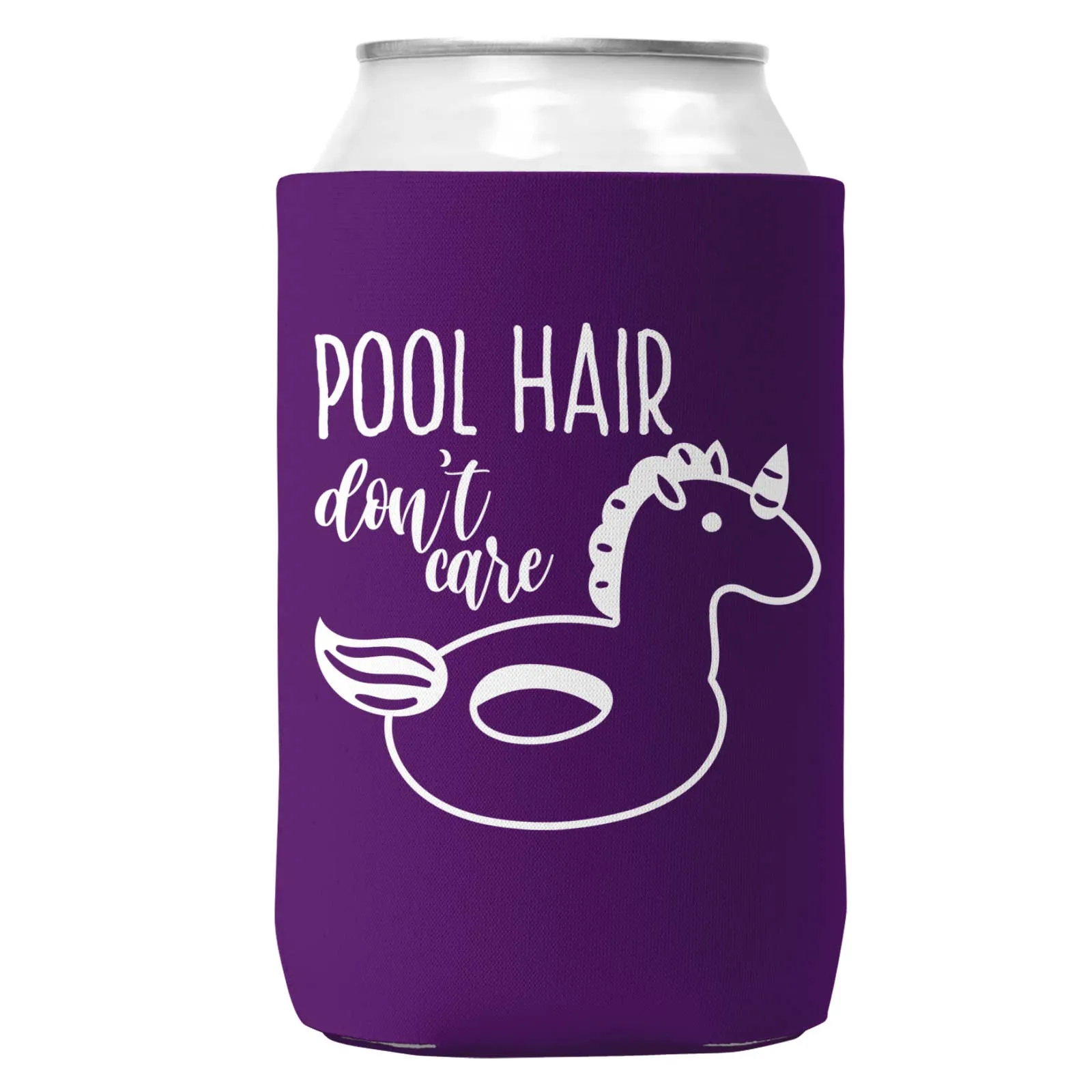 Pool Hair Don't Care Can Coozie Cooler for 12oz Cans