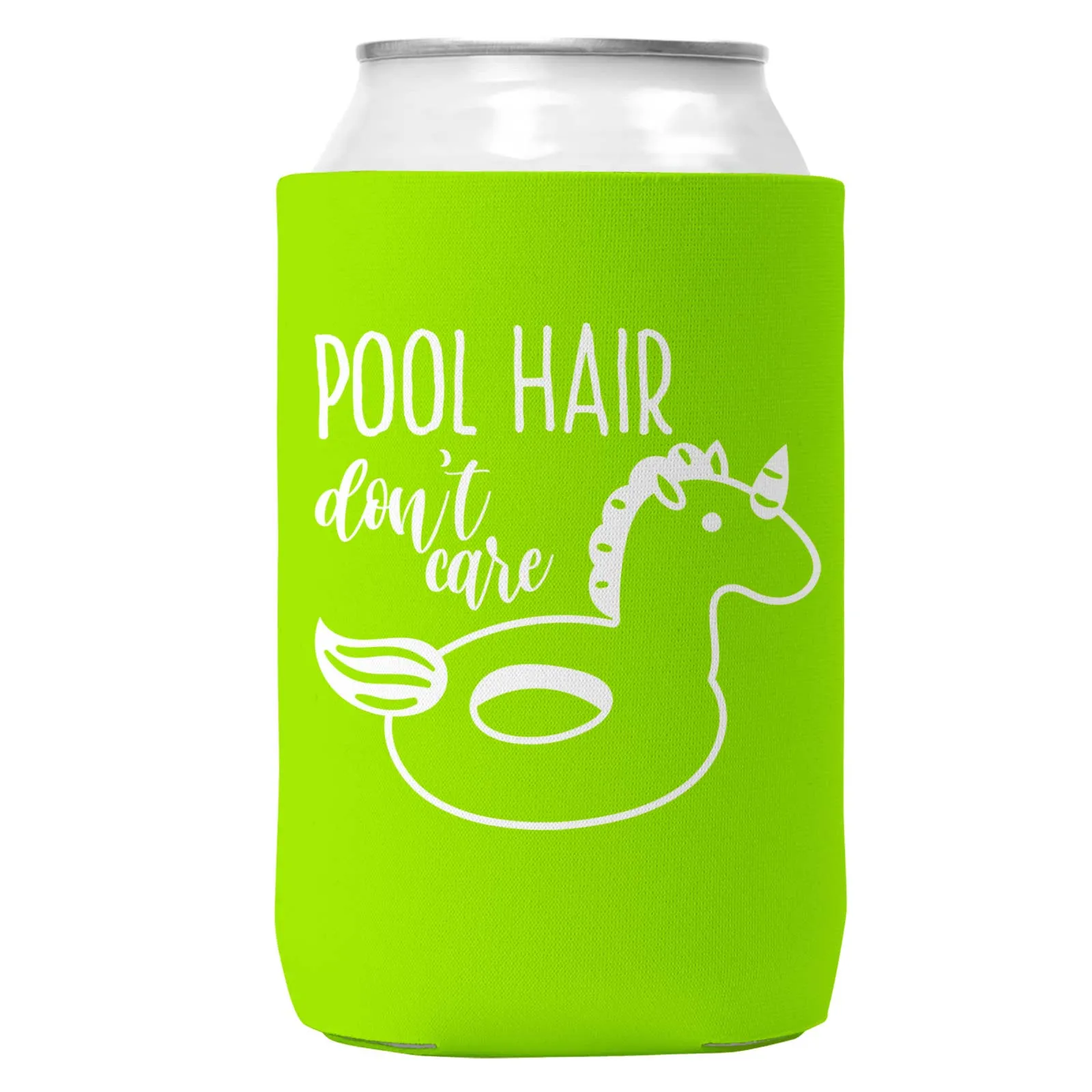 Pool Hair Don't Care Can Coozie Cooler for 12oz Cans