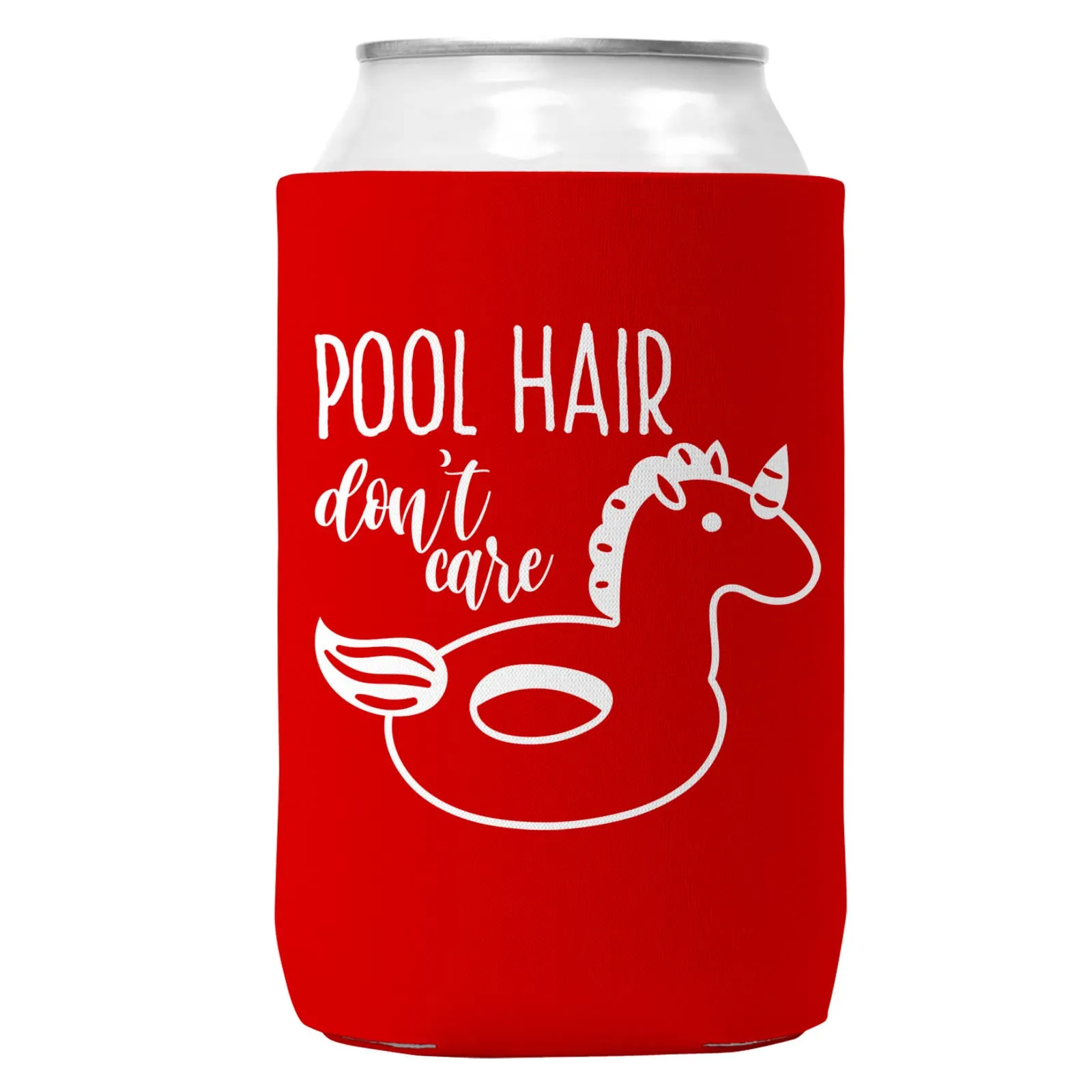 Pool Hair Don't Care Can Coozie Cooler for 12oz Cans