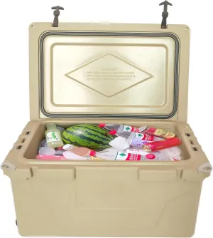 Portable Insulated Refrigerator, 65QT Refrigerator, Camping Freezer, Outdoor Fishing Refrigerator with Wheels and Handles, Suitable for picnics, self-Driving Tours