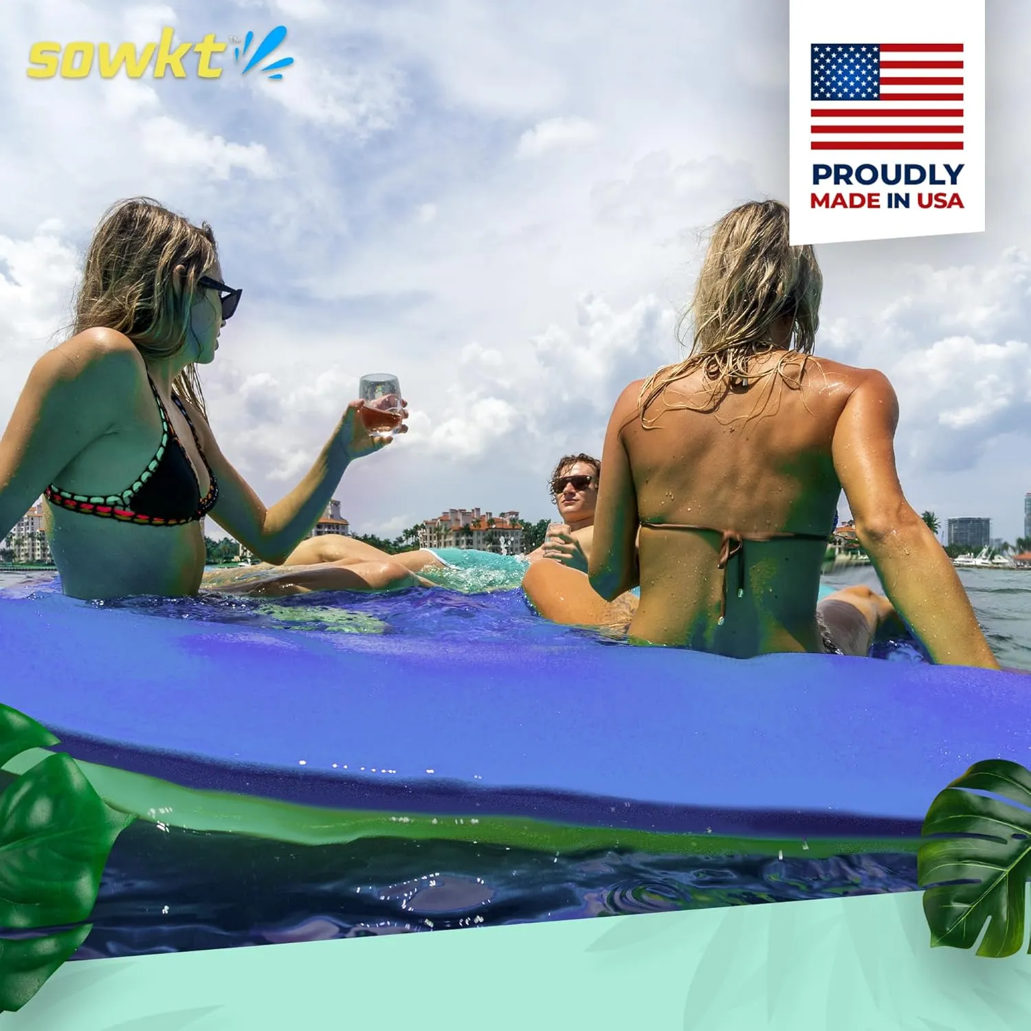 Premium Made in USA Lily Pad (9x6, 12x6 & 18x6 ft) Floating Mat for Lakes and Pools - Great for The Lake, Pool, Boat or as a Floating Dock - Giant Lilly Pad for Adults and Kids