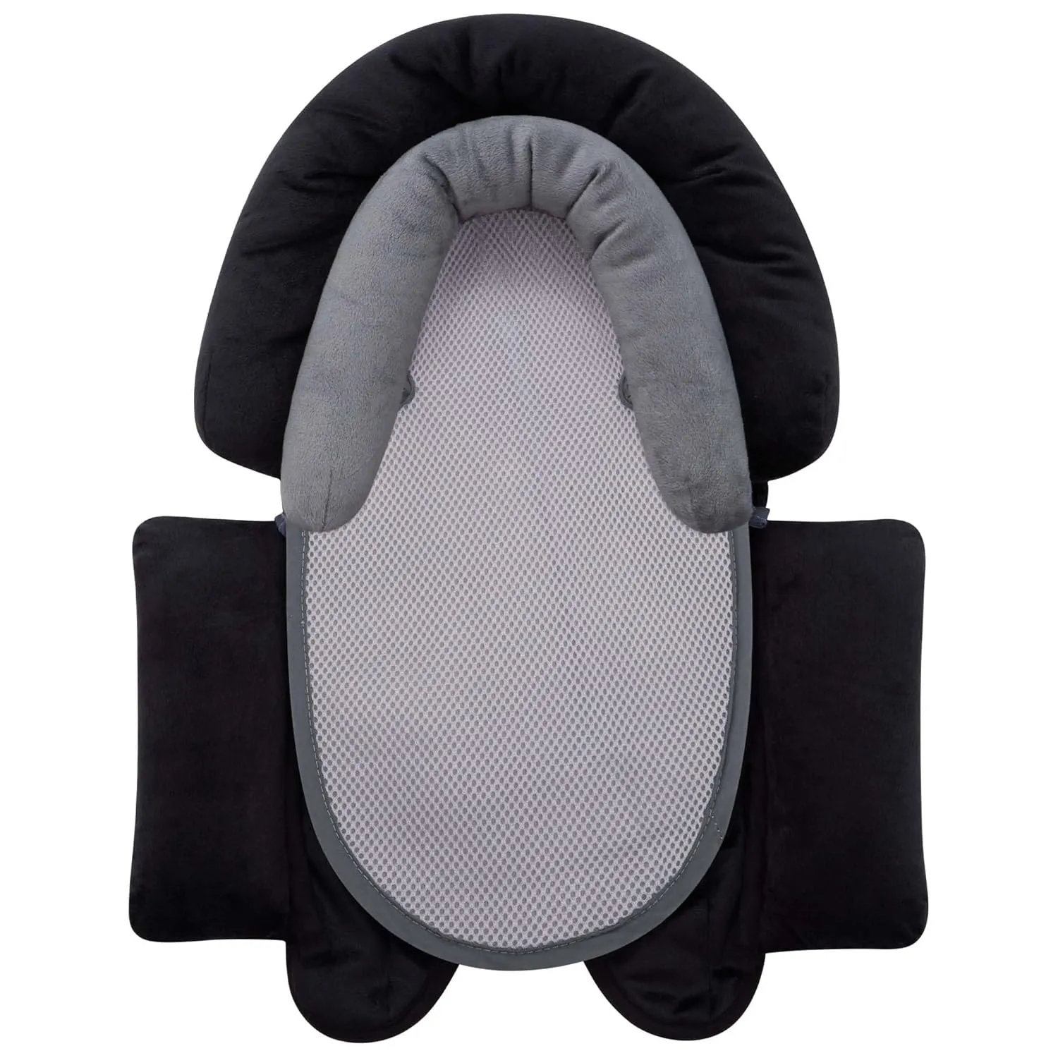 Pro Goleem Breathable 3-in-1 Infant Car Seat Head Support, Soft Infant Car Seat Insert, Carseat Cushion for Toddler, Perfect for Car Seat, Strollers, Swings, Carrier, Bouncer, Black and Grey