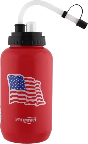 Pro Impact Squeezable Water Bottle with Bendable Long Straw and Spray cap - LDPE BPA Free Plastic - Hydration for Baseball Hockey Gym MMA Yoga Boxing Cycling Softball Football Lacrosse (35.5 Oz.)