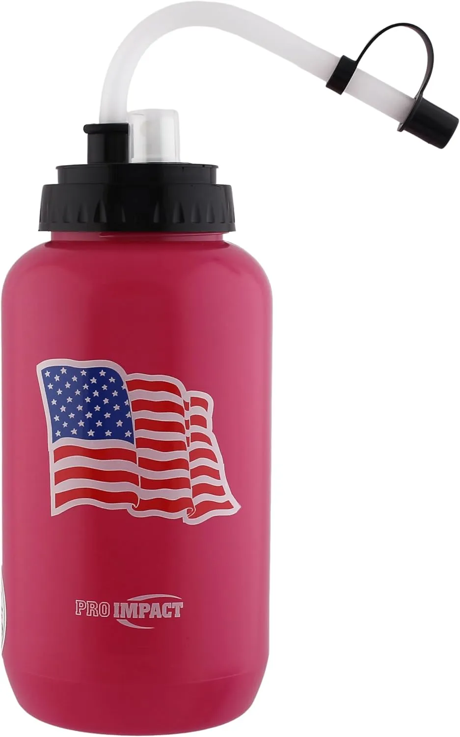 Pro Impact Squeezable Water Bottle with Bendable Long Straw and Spray cap - LDPE BPA Free Plastic - Hydration for Baseball Hockey Gym MMA Yoga Boxing Cycling Softball Football Lacrosse (35.5 Oz.)