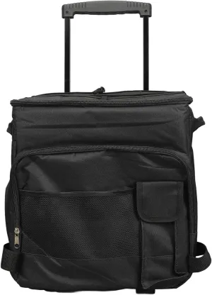 Professional 43L Insulated Wheeled Cooler Bag Leakproof Food Storage Bag for Outdoor Picnic Camping Black