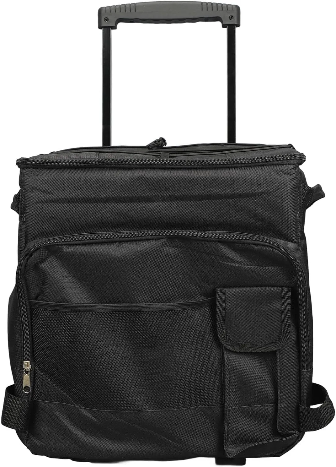 Professional 43L Insulated Wheeled Cooler Bag Leakproof Food Storage Bag for Outdoor Picnic Camping Black