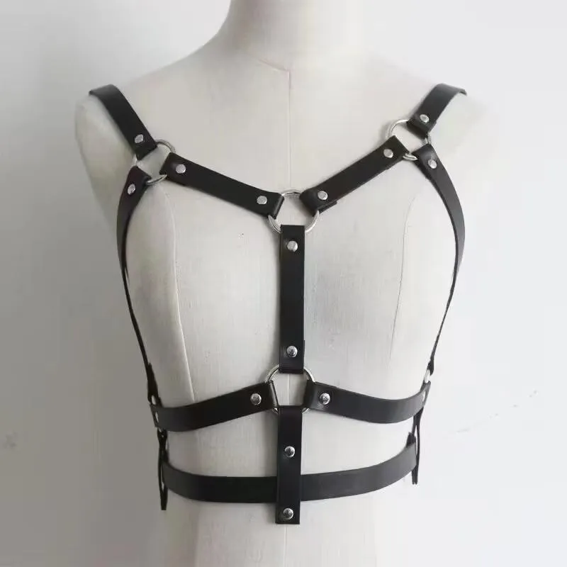 PU leather o ring adjustable harness top