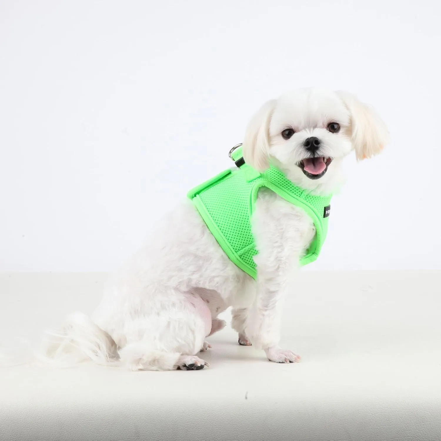 Puppia Neon Soft Vest Harness Step-in No Choke No Pull Walking Training for Small and Medium Dog, Pink, Medium