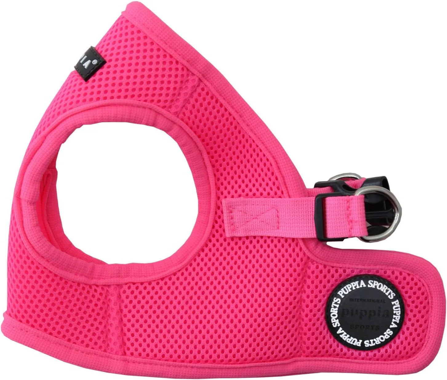 Puppia Neon Soft Vest Harness Step-in No Choke No Pull Walking Training for Small and Medium Dog, Pink, Medium