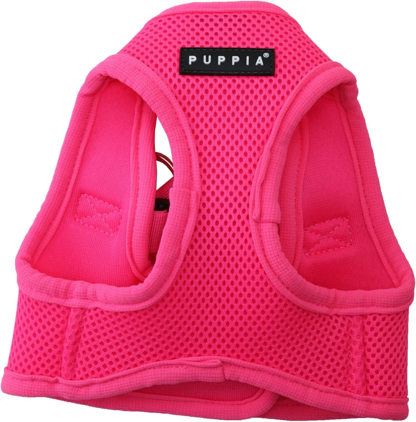 Puppia Neon Soft Vest Harness Step-in No Choke No Pull Walking Training for Small and Medium Dog, Pink, Medium