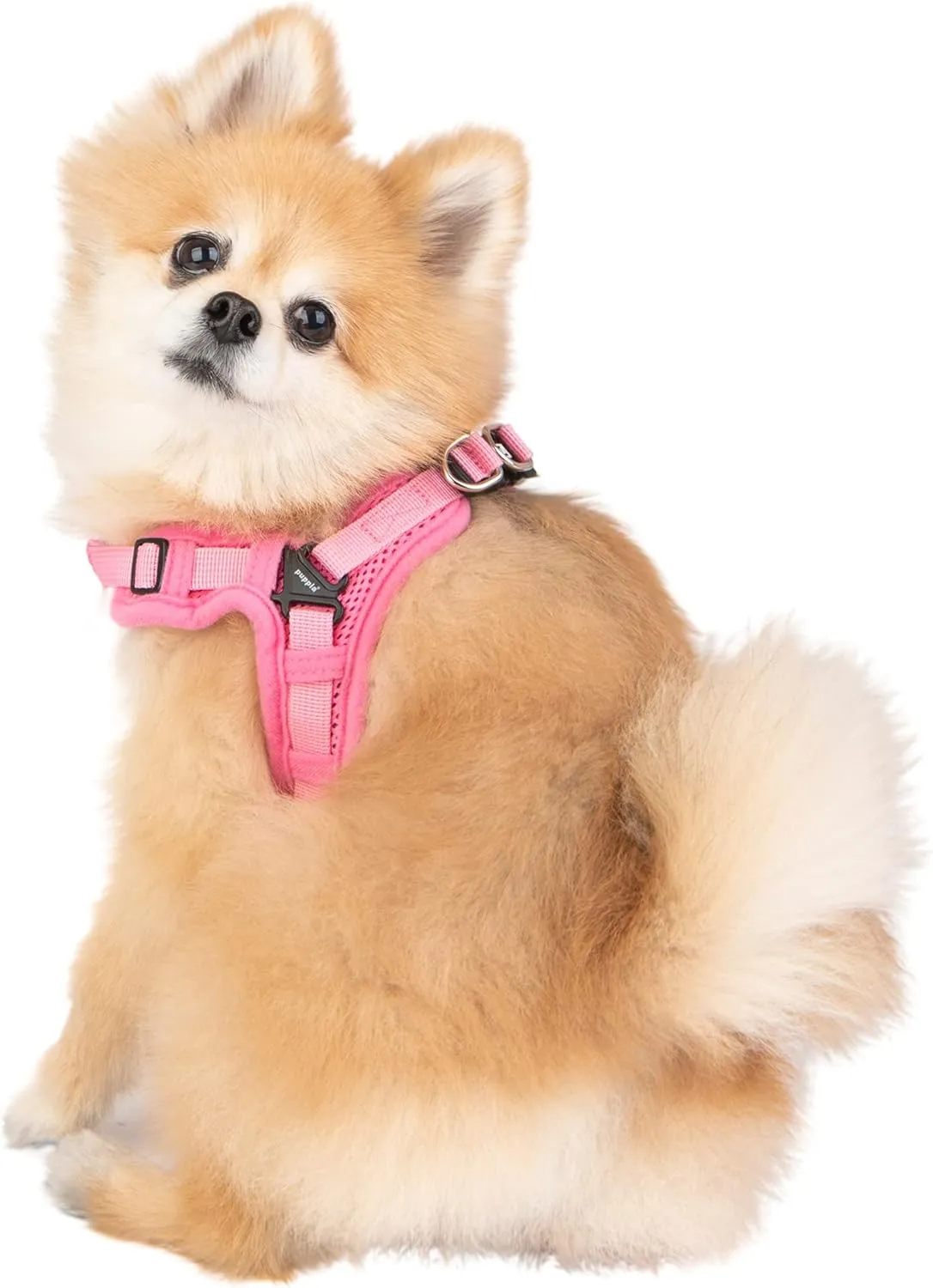 Puppia Soft Dog Harness X No Choke No Pull Adjustable Walking Training for Small and Medium Dog - Pink - L