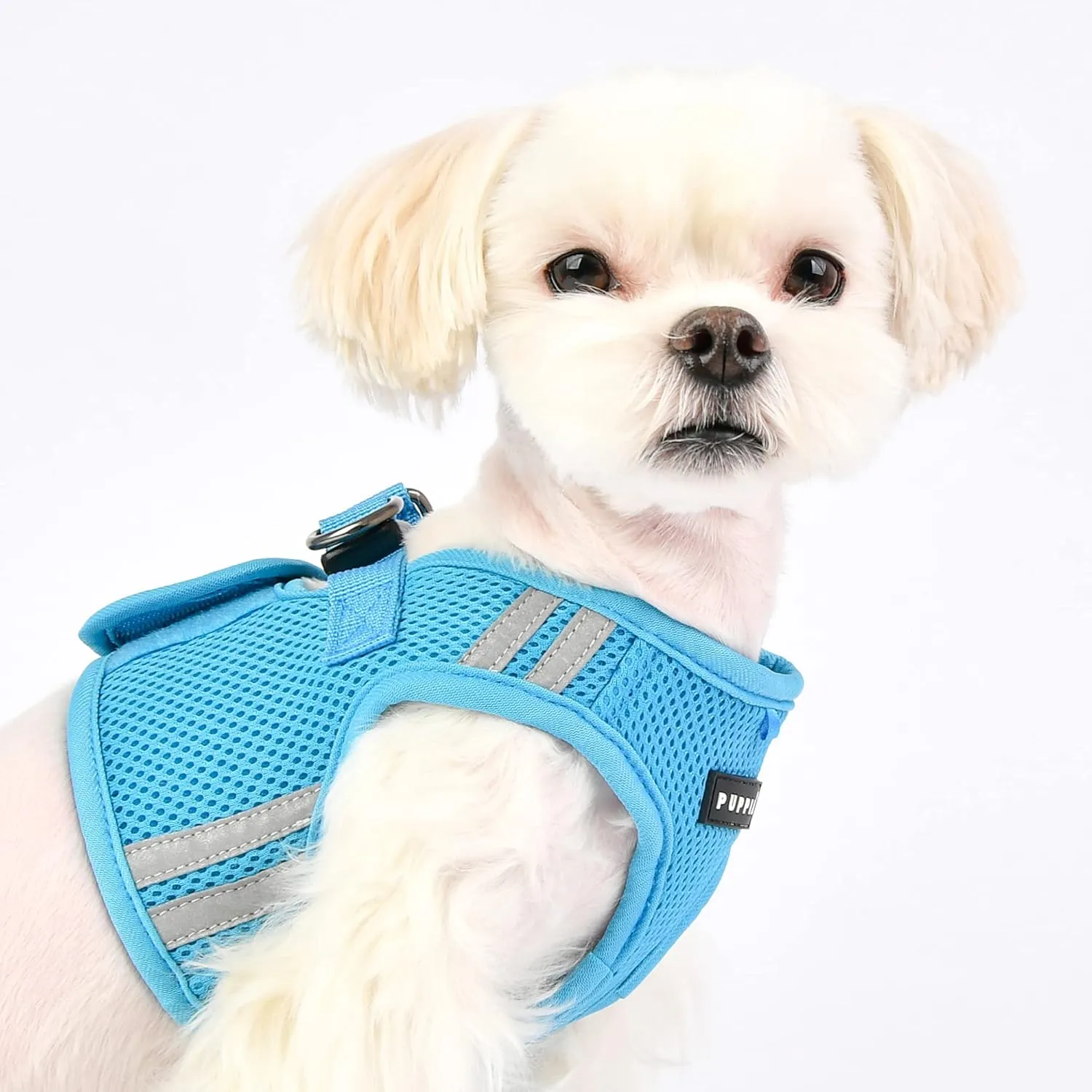 Puppia Soft Vest Dog Harness No Choke Step-in Reflective Triple Layered Breathable Mesh for Small and Medium Dog, Sky Blue, X-Large