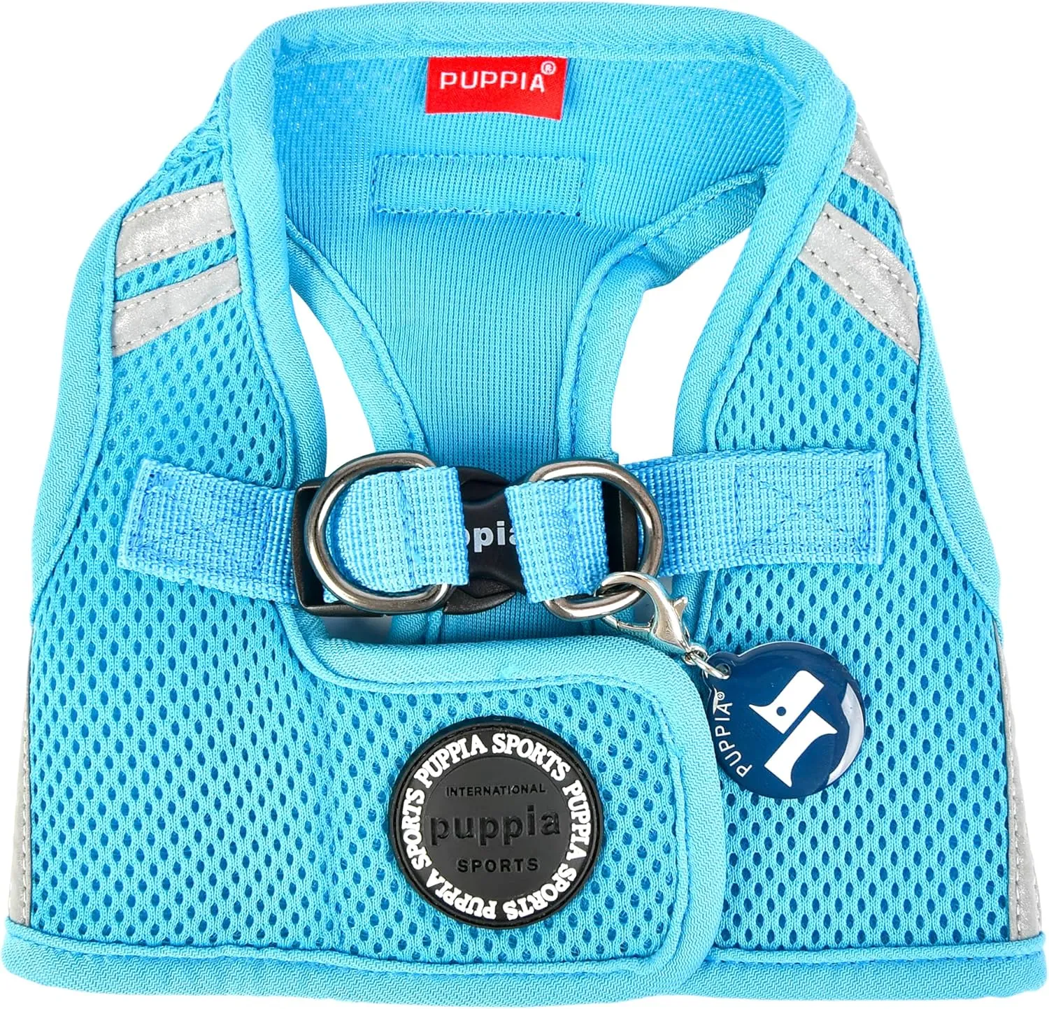 Puppia Soft Vest Dog Harness No Choke Step-in Reflective Triple Layered Breathable Mesh for Small and Medium Dog, Sky Blue, X-Large