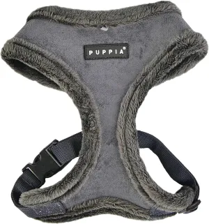 Puppia Terry Dog Harness Over-The-Head Winter Suede Warm No Choke No Pull Training Walking for Small and Medium Dog, Grey, X-Large