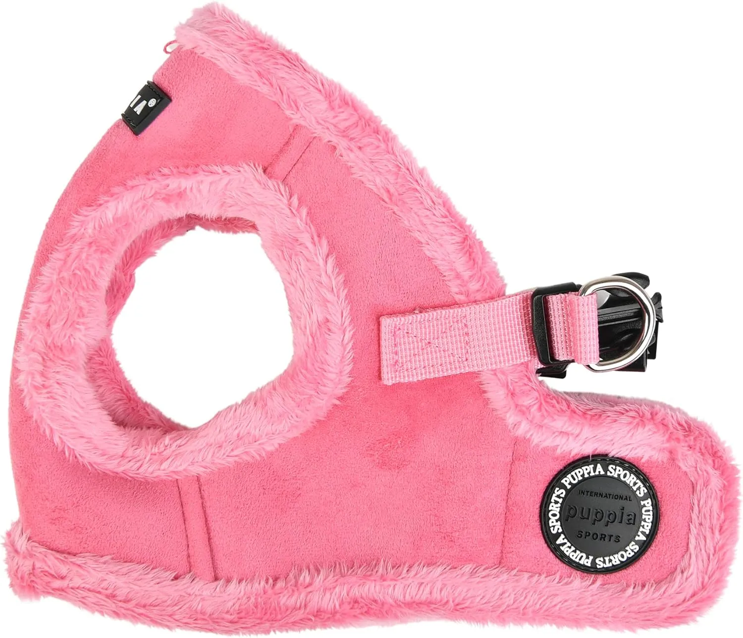 Puppia Terry Vest Dog Harness Step-in Winter Suede Warm No Choke No Pull Training Walking for Small and Medium Dog, Pink, Small