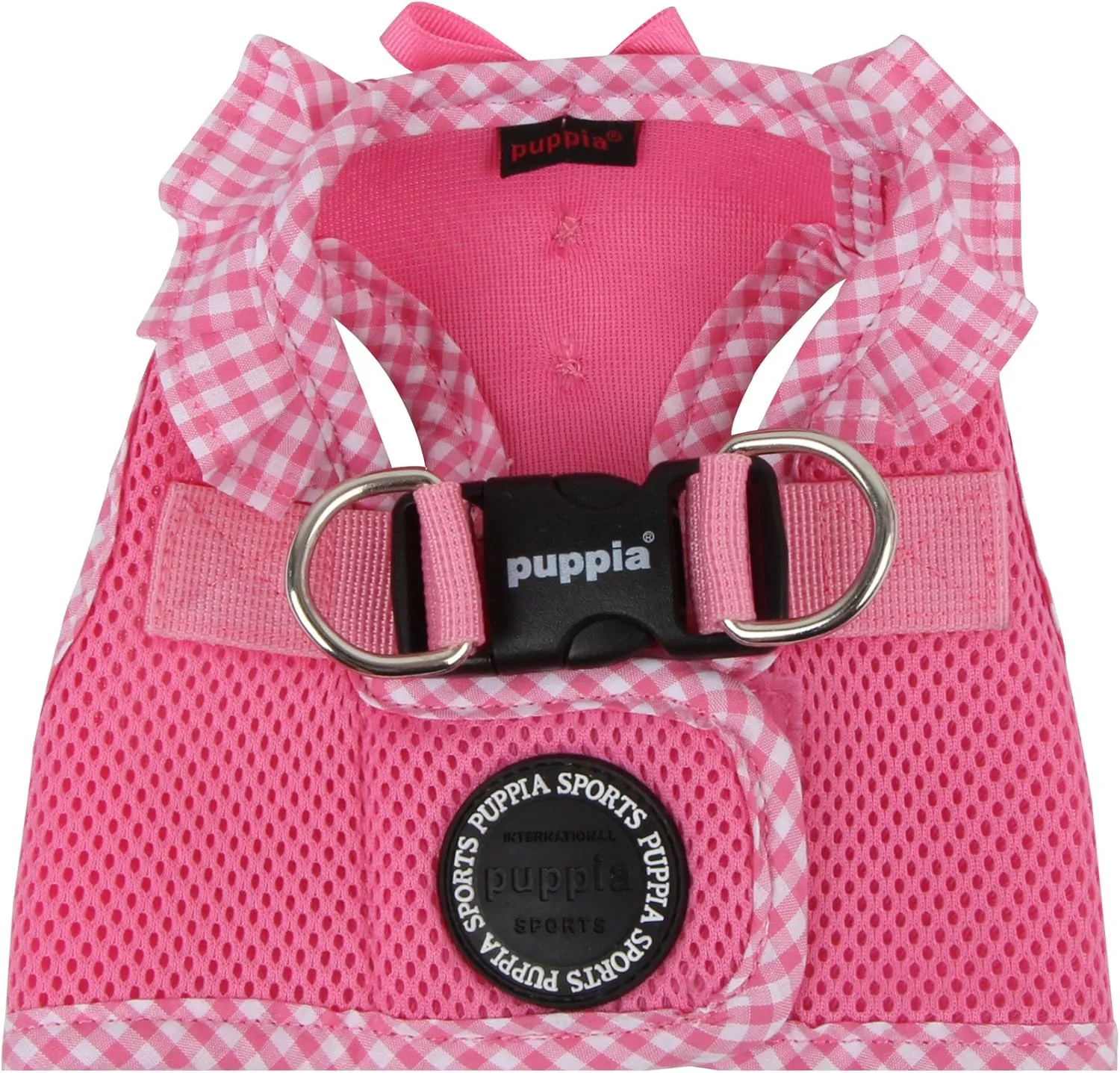 Puppia Vivien Vest Dog Harness Step-in All Season Mesh Cute No Pull No Choke Walking Training for Small Dog, Pink, Large