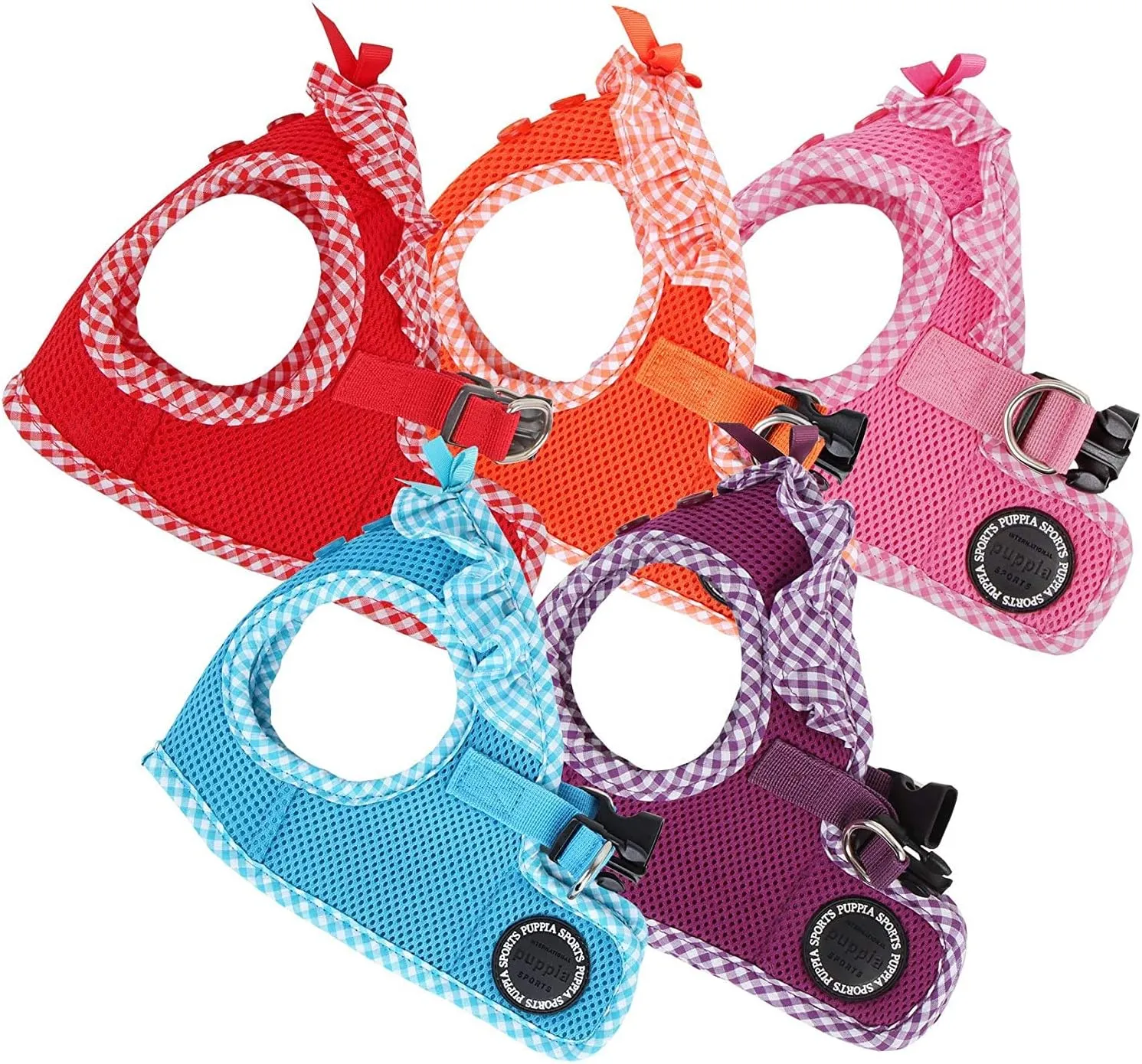 Puppia Vivien Vest Dog Harness Step-in All Season Mesh Cute No Pull No Choke Walking Training for Small Dog, Pink, Large