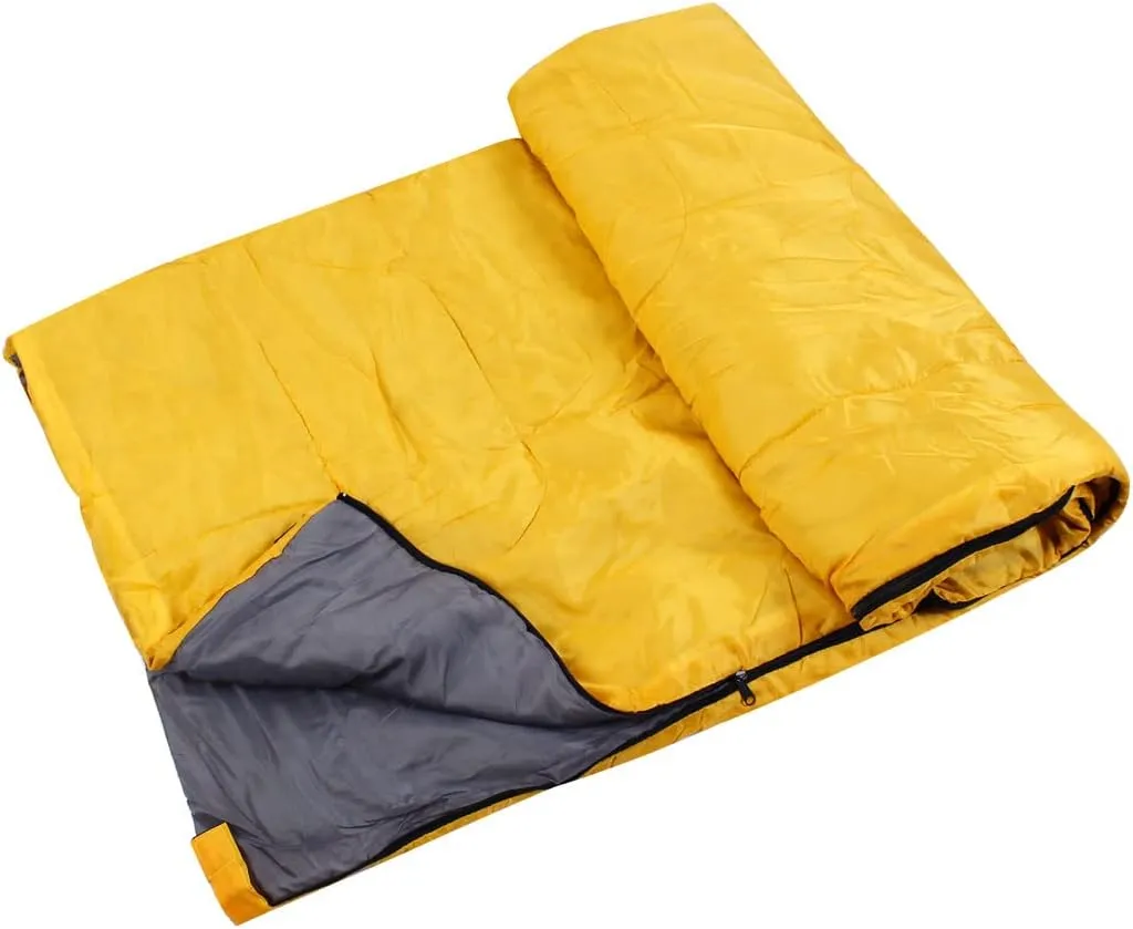 Qtqgoitem Orange Zippered Single Warm Adult Sleeping Bag Outdoor Camping Hiking (Model: f5c 93d 6c2 3b5 635)