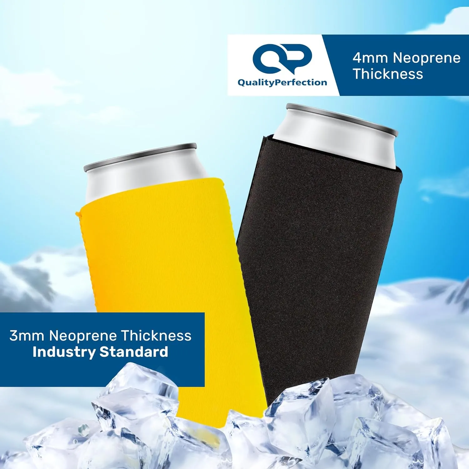 QualityPerfection Can Cooler Sleeves, 16 oz Neoprene Blank Beer Coolers (Pack of 6) Thick Fabric Tall Beer Collapsible Drink Coolies, Thermocoolers 16 ounce Tall Boy (Camo Forest)
